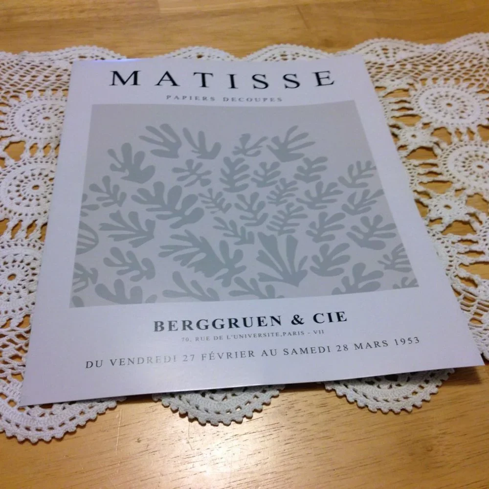Habseligkeit Sage Green Master Wall Art Prints, Abstract Matisse Wall Art